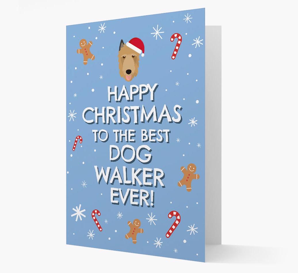 'Happy Christmas to the Best Dog Walker' - Personalized {breedFullName} Christmas Card