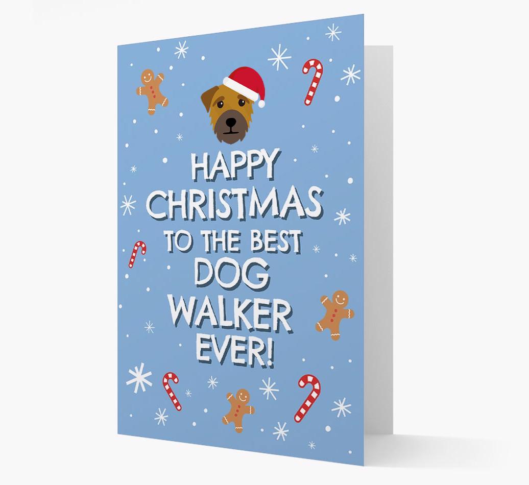 'Happy Christmas to the Best Dog Walker' - Personalized {breedFullName} Christmas Card