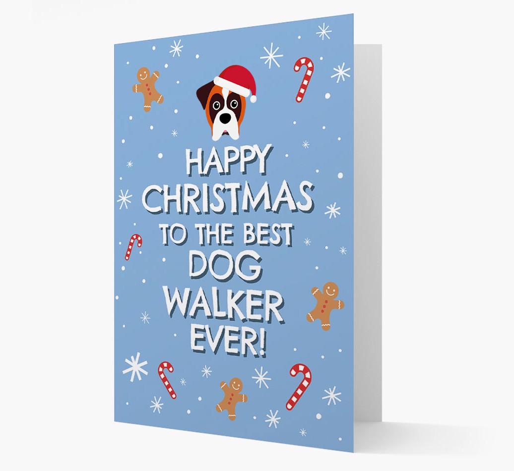 'Happy Christmas to the Best Dog Walker' - Personalized {breedFullName} Christmas Card