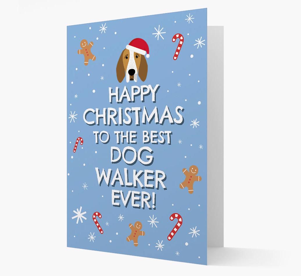 'Happy Christmas to the Best Dog Walker' - Personalized {breedFullName} Christmas Card