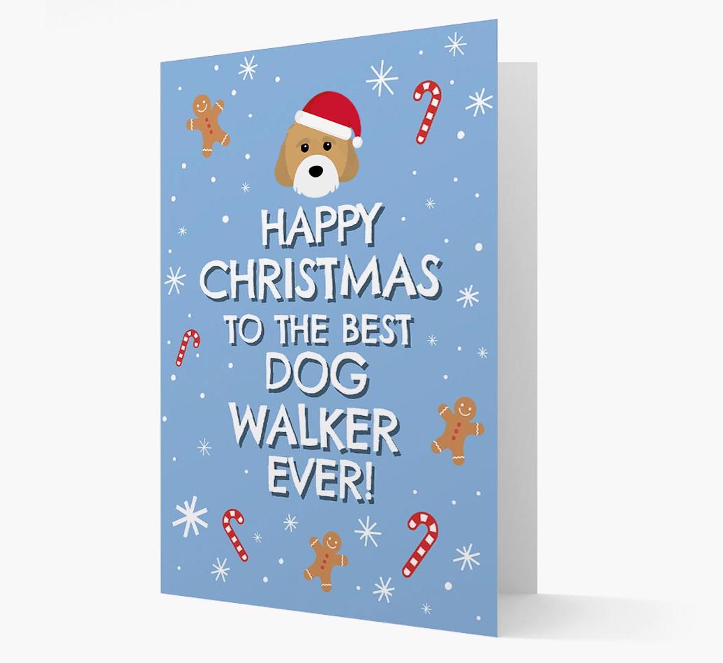 'Happy Christmas to the Best Dog Walker' - Personalized {breedFullName} Christmas Card