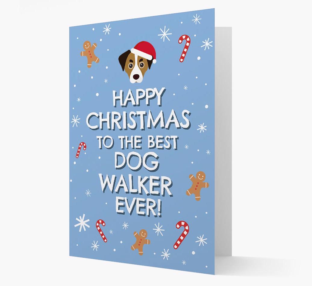 'Happy Christmas to the Best Dog Walker' - Personalized {breedFullName} Christmas Card