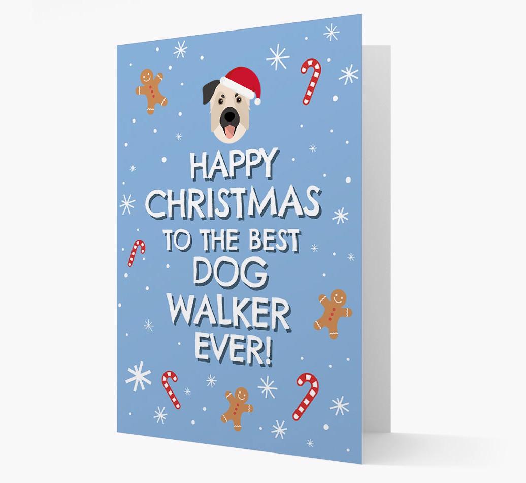 'Happy Christmas to the Best Dog Walker' - Personalized {breedFullName} Christmas Card