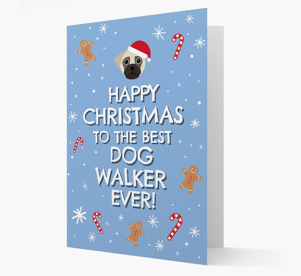 'Happy Christmas to the Best Dog Walker' - Personalized {breedFullName} Christmas Card