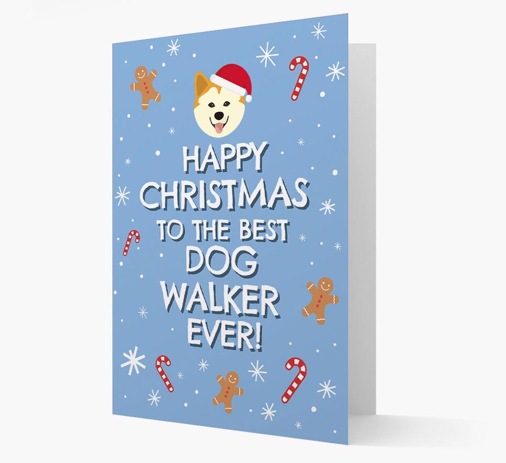 'Happy Christmas to the Best Dog Walker' - Personalized {breedFullName} Christmas Card