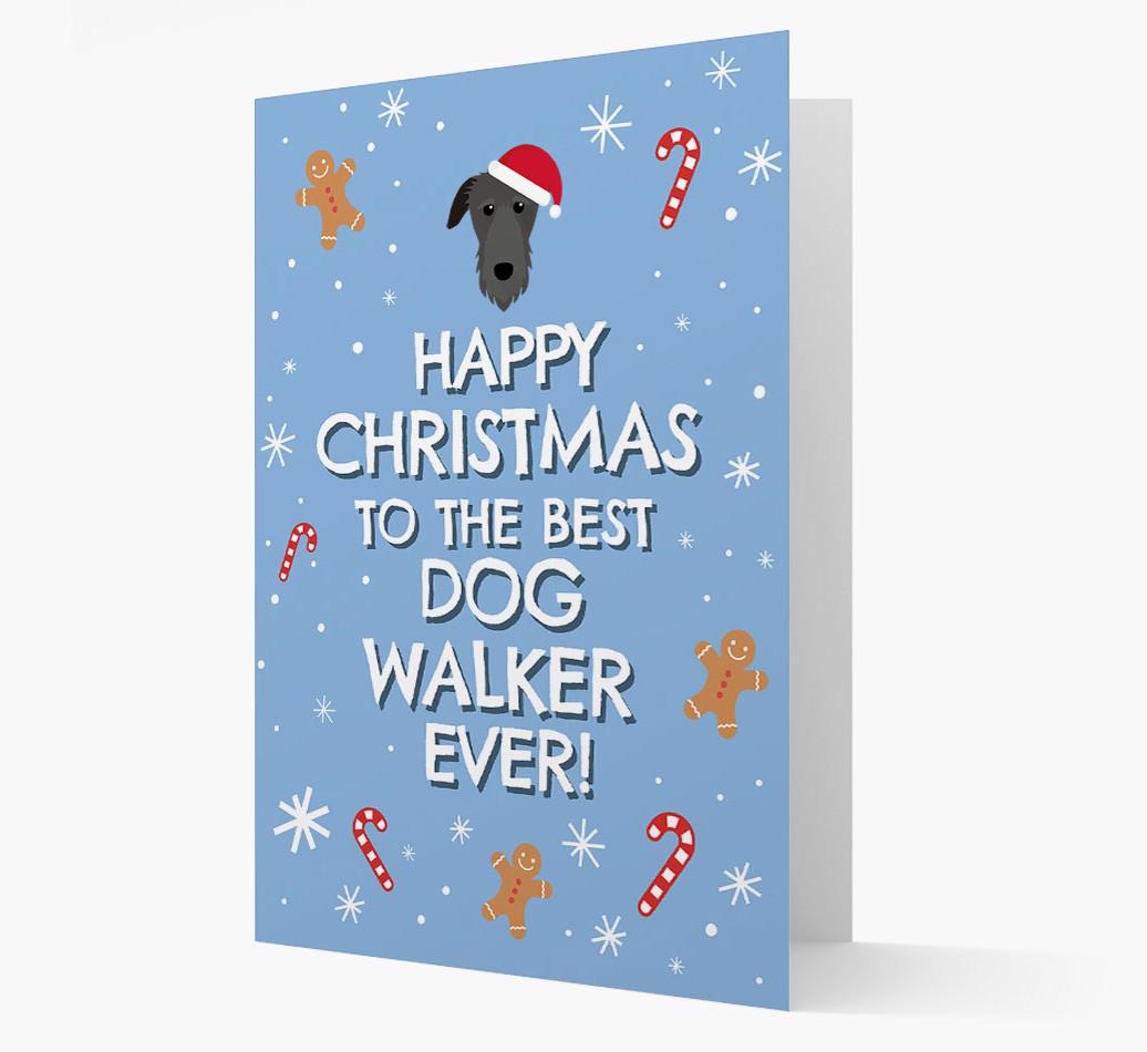 'Happy Christmas to the Best Dog Walker' - Personalized {breedFullName} Christmas Card