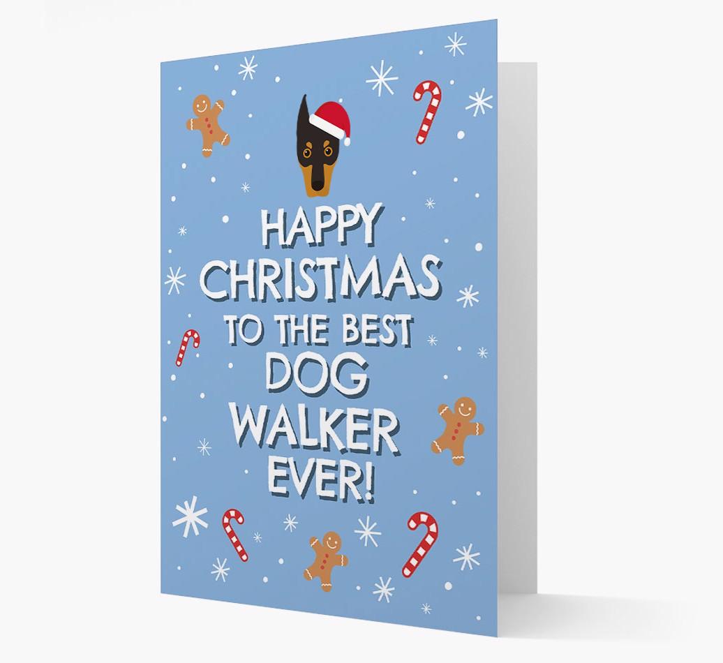 'Happy Christmas to the Best Dog Walker' - Personalized {breedFullName} Christmas Card