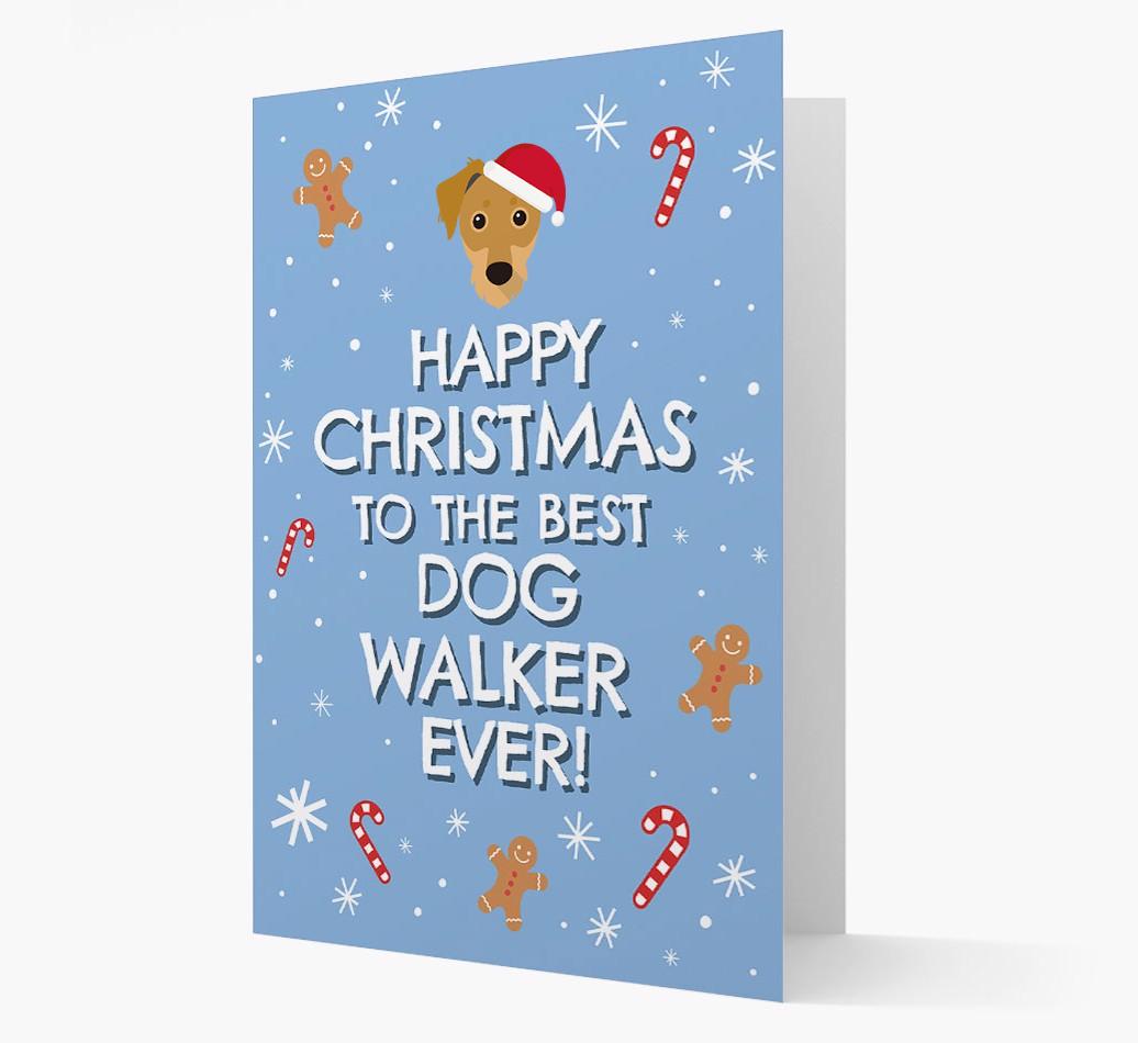 'Happy Christmas to the Best Dog Walker' - Personalized {breedFullName} Christmas Card