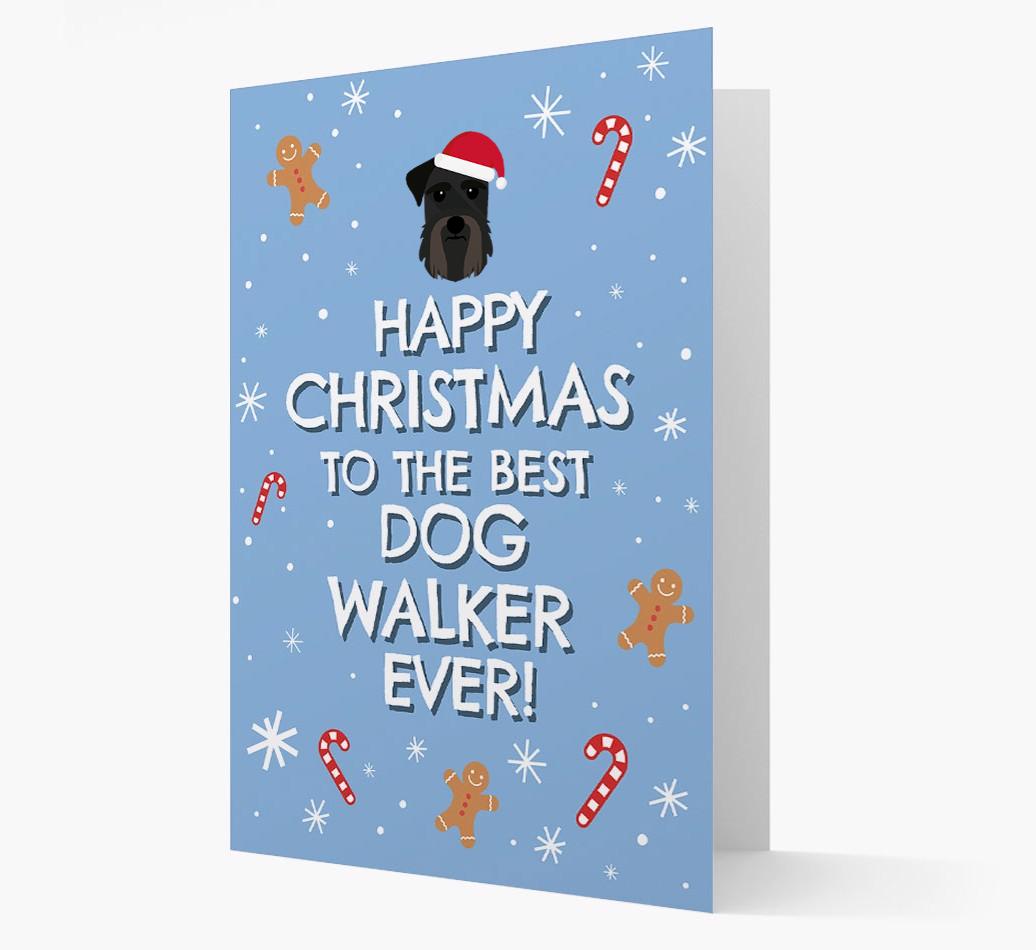 'Happy Christmas to the Best Dog Walker' - Personalized {breedFullName} Christmas Card