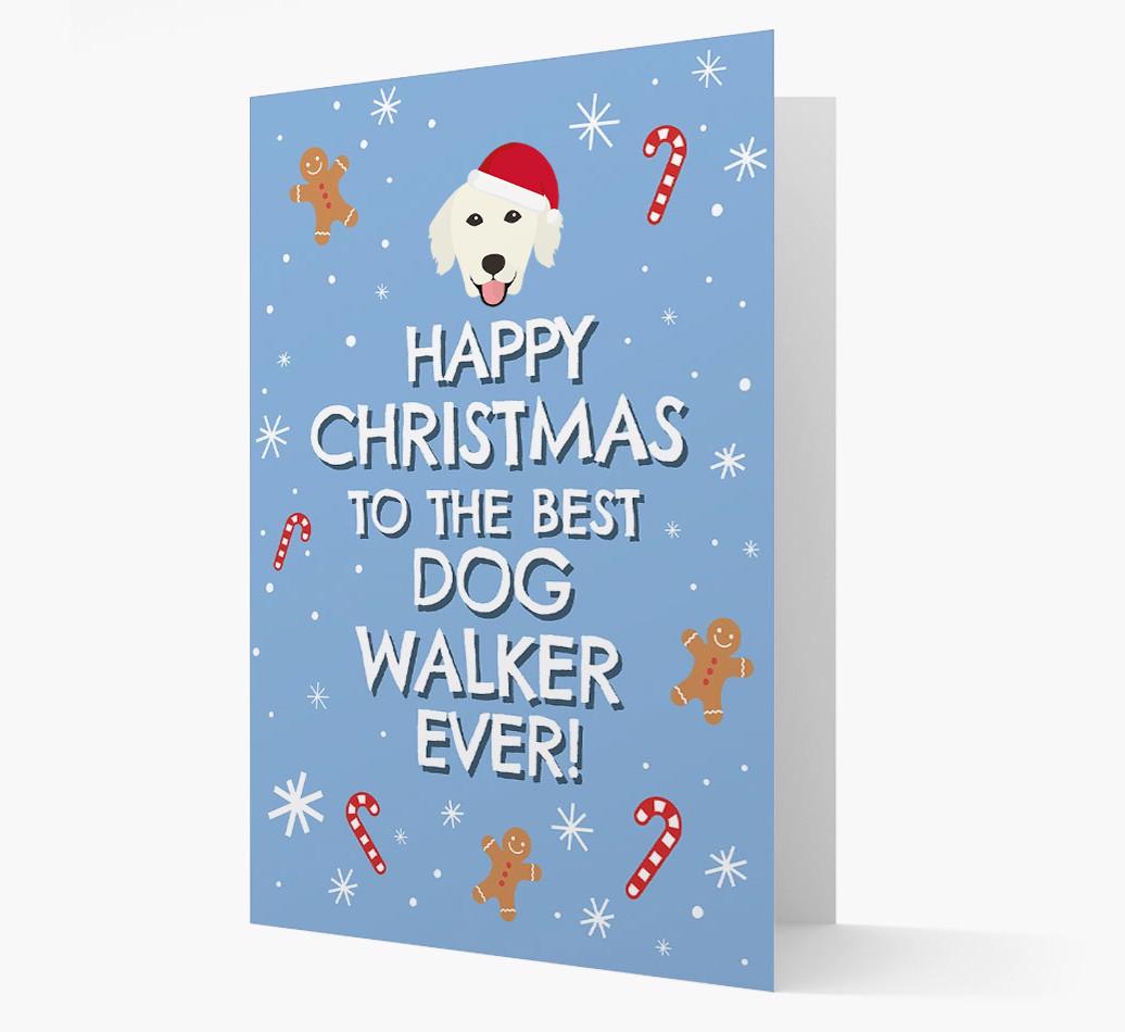 'Happy Christmas to the Best Dog Walker' - Personalised {breedFullName} Christmas Card