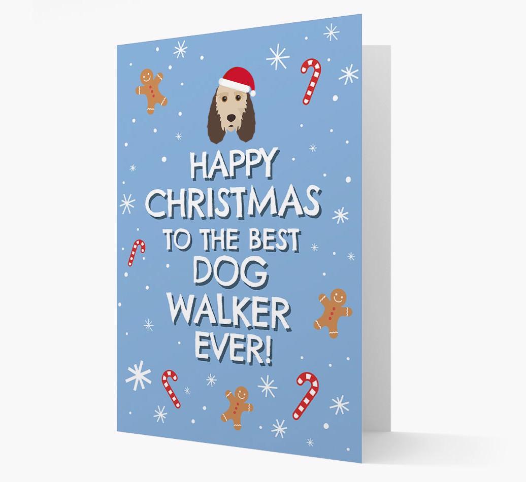 'Happy Christmas to the Best Dog Walker' - Personalized {breedFullName} Christmas Card