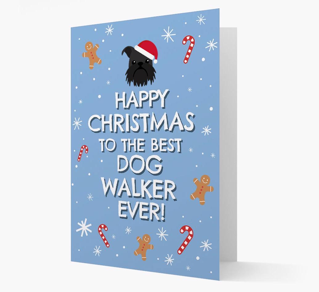 'Happy Christmas to the Best Dog Walker' - Personalized {breedFullName} Christmas Card
