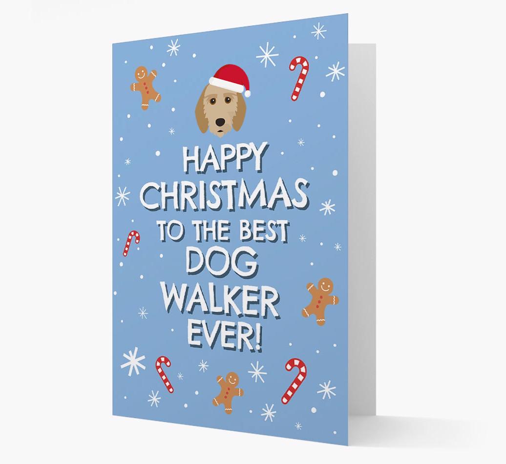 'Happy Christmas to the Best Dog Walker' - Personalized {breedFullName} Christmas Card