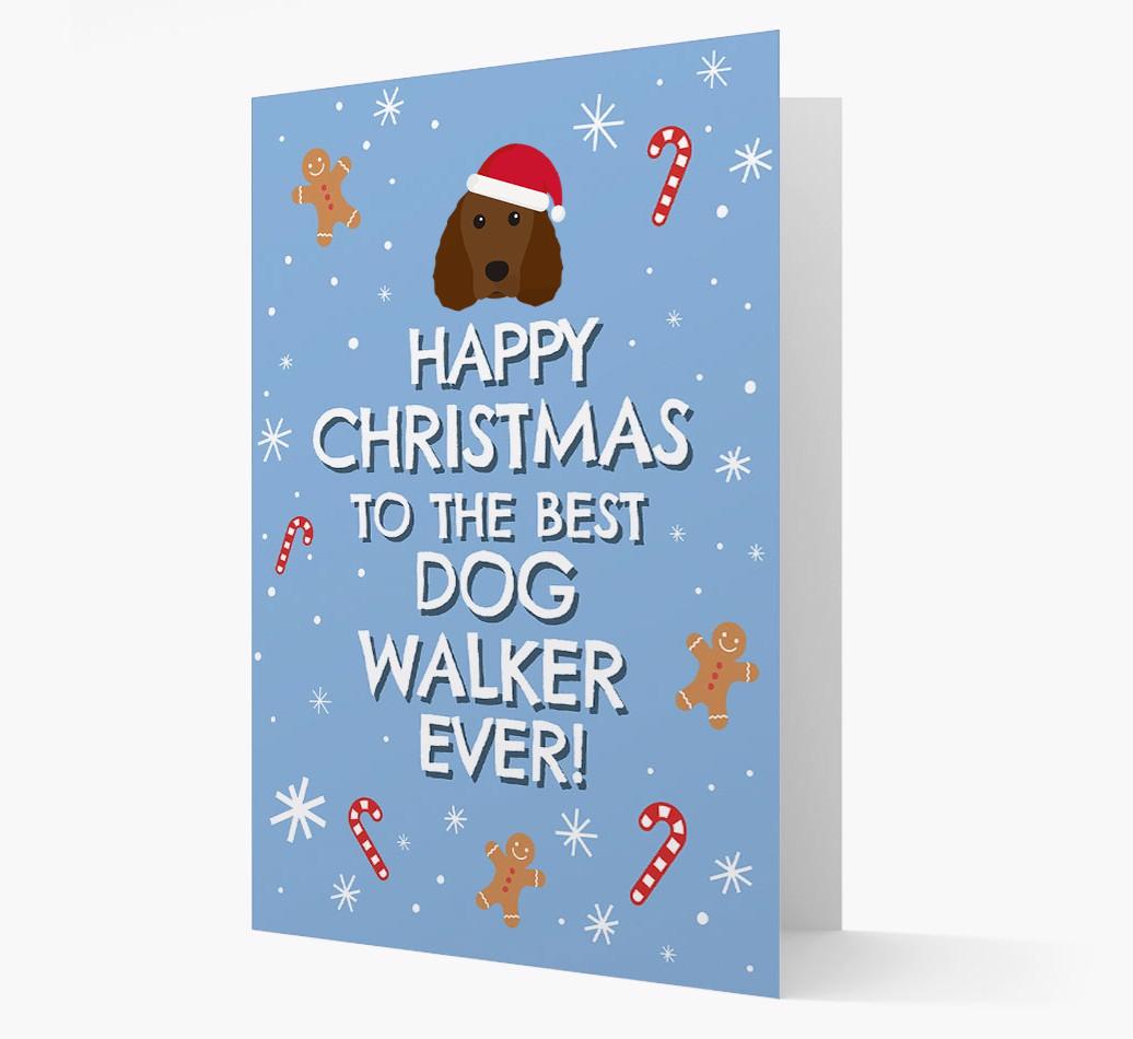 'Happy Christmas to the Best Dog Walker' - Personalized {breedFullName} Christmas Card