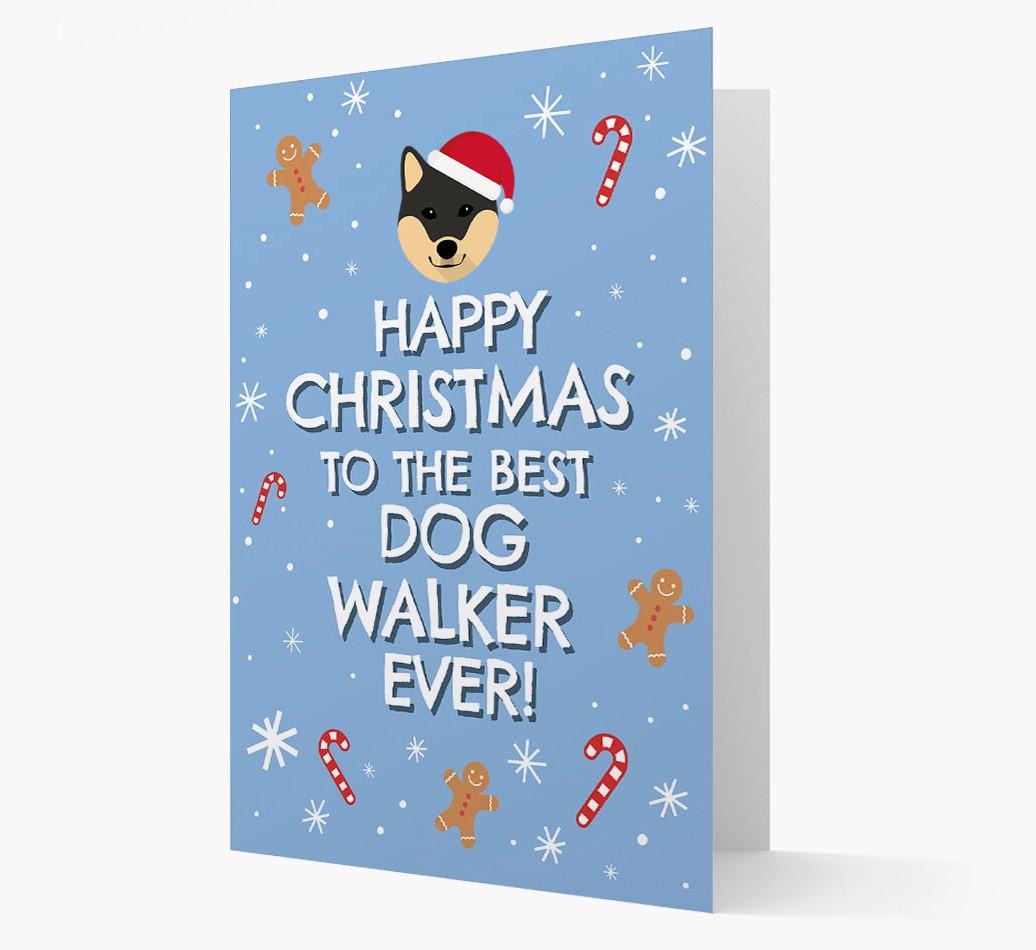'Happy Christmas to the Best Dog Walker' - Personalized {breedFullName} Christmas Card