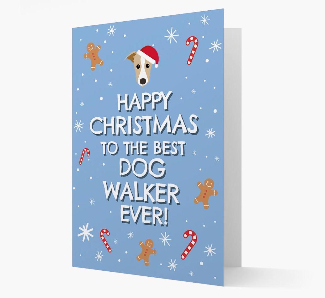 'Happy Christmas to the Best Dog Walker' - Personalized {breedFullName} Christmas Card