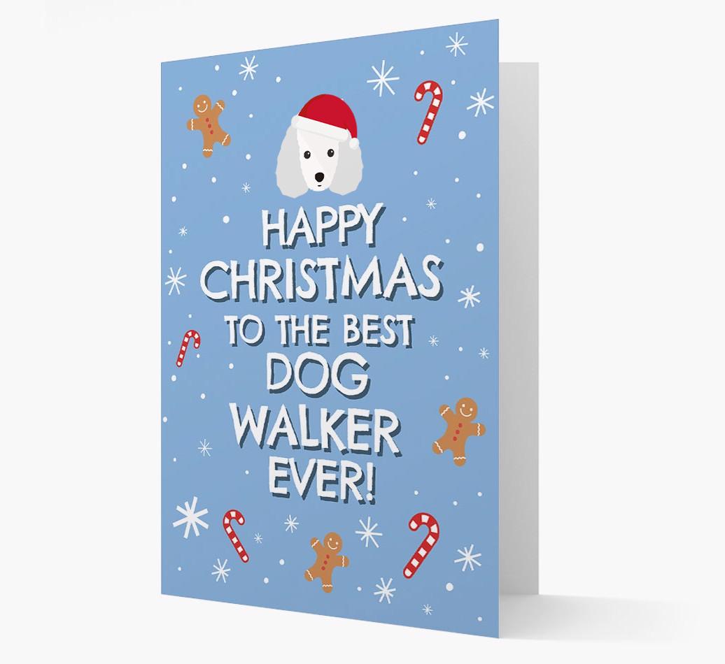 'Happy Christmas to the Best Dog Walker' - Personalized {breedFullName} Christmas Card