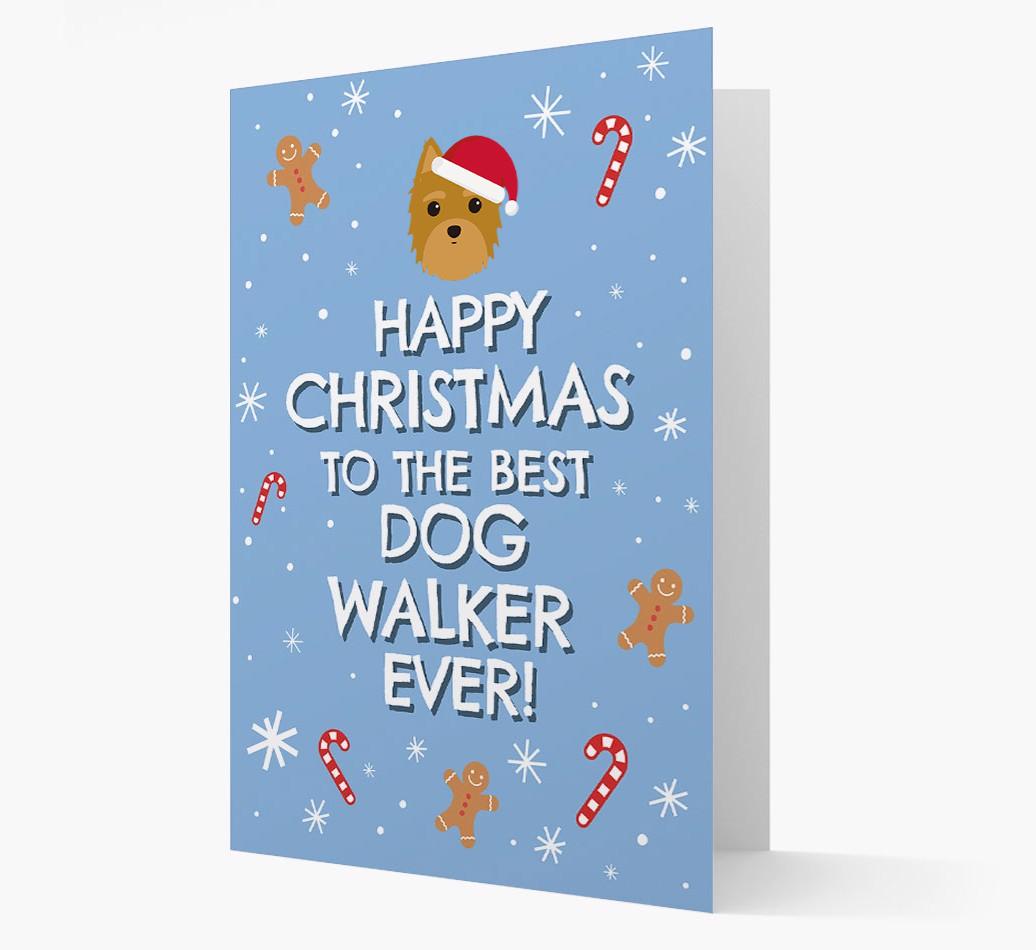 'Happy Christmas to the Best Dog Walker' - Personalized {breedFullName} Christmas Card