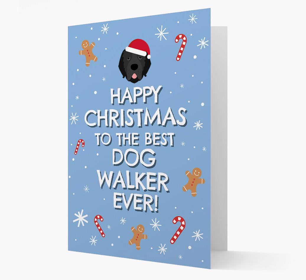 'Happy Christmas to the Best Dog Walker' - Personalized {breedFullName} Christmas Card