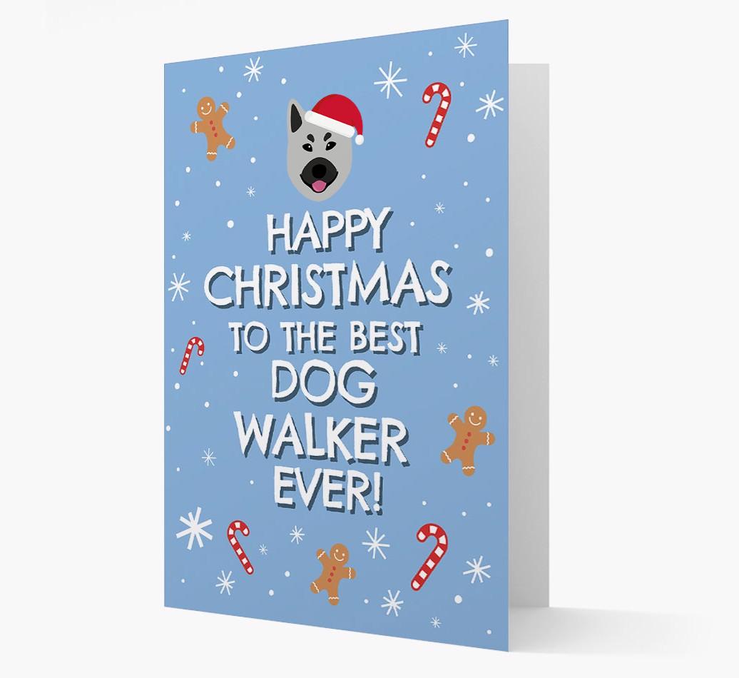 'Happy Christmas to the Best Dog Walker' - Personalised {breedFullName} Christmas Card