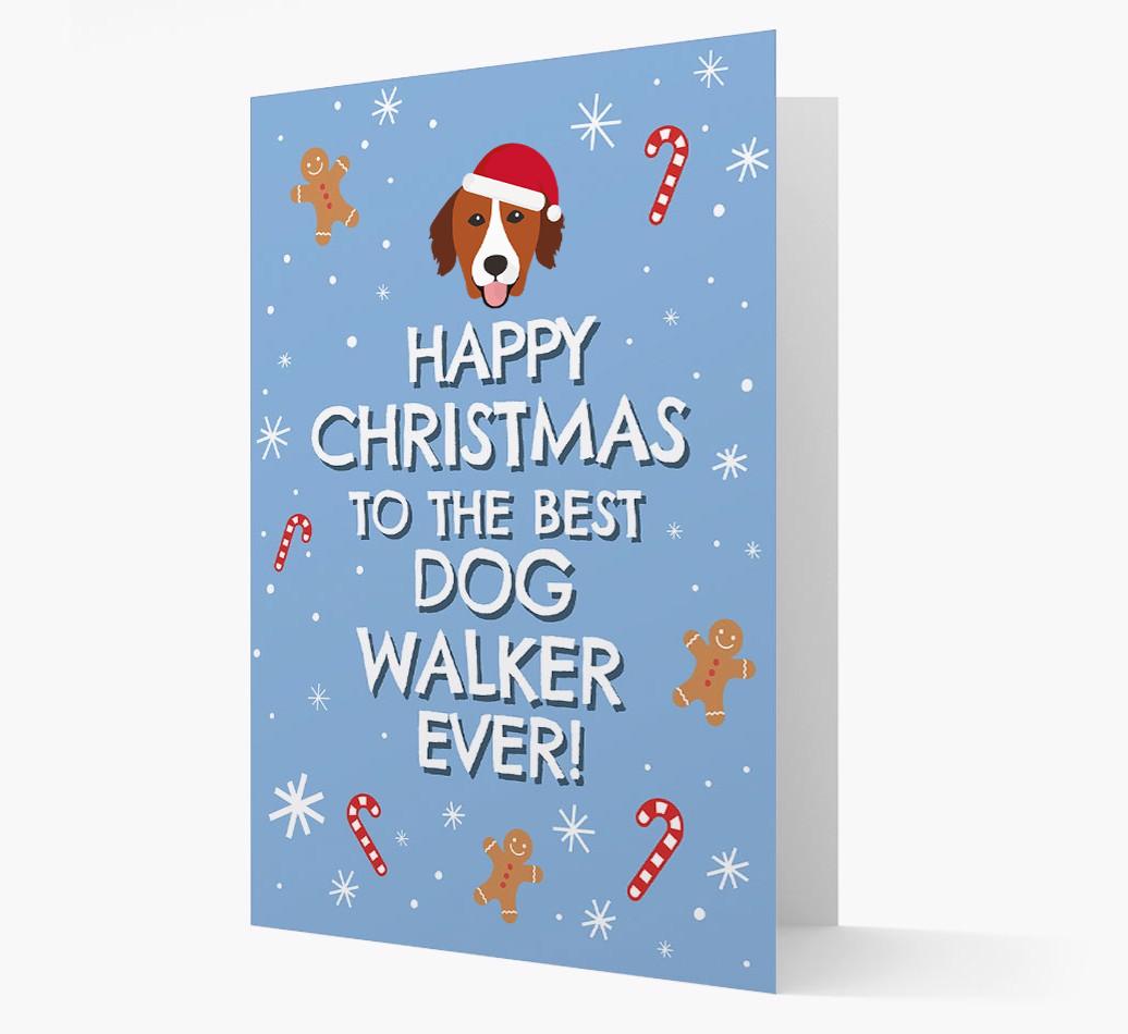'Happy Christmas to the Best Dog Walker' - Personalised {breedFullName} Christmas Card