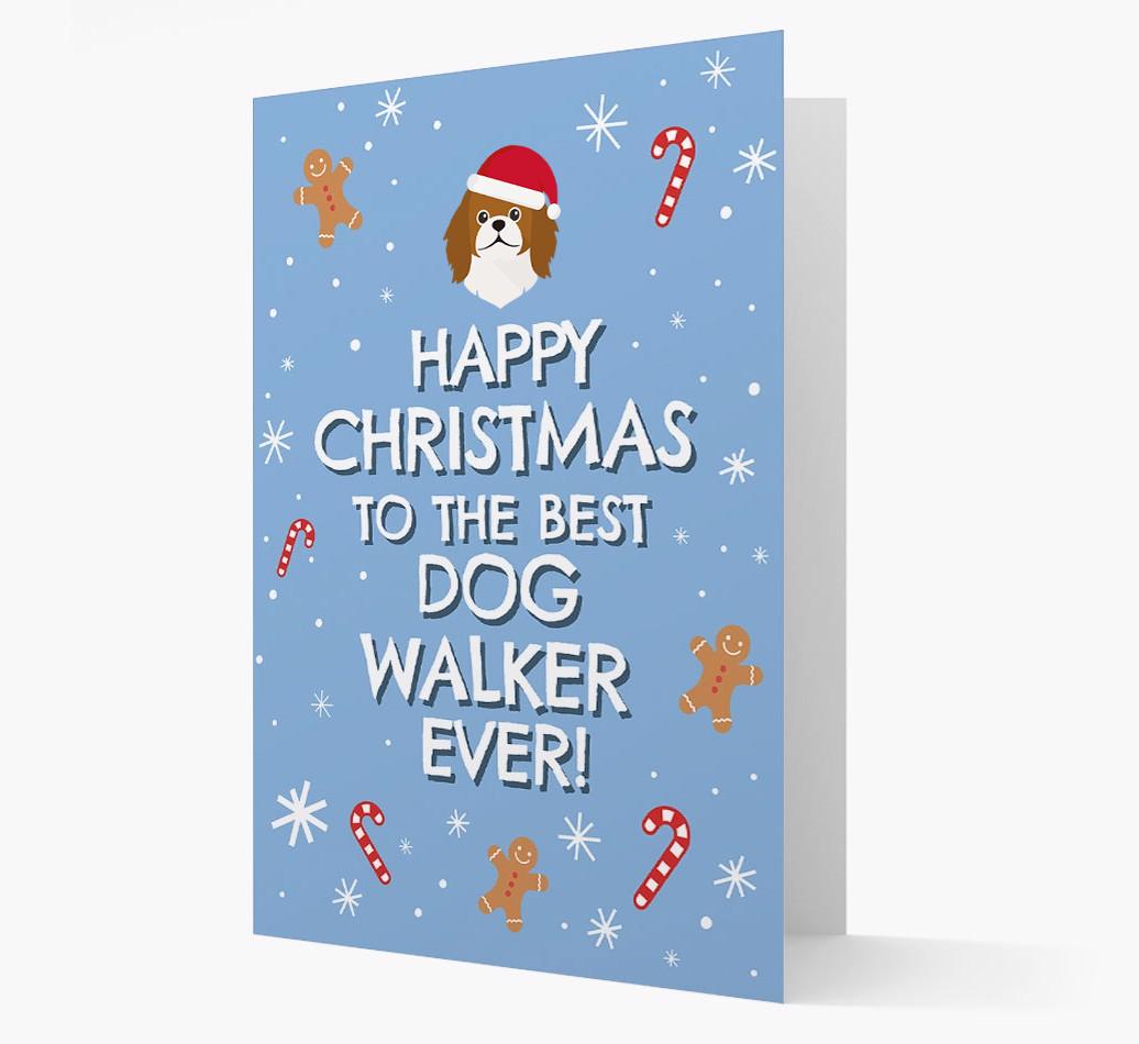'Happy Christmas to the Best Dog Walker' - Personalized {breedFullName} Christmas Card