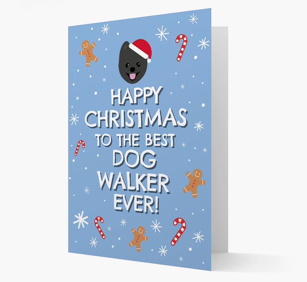 'Happy Christmas to the Best Dog Walker' - Personalized {breedFullName} Christmas Card