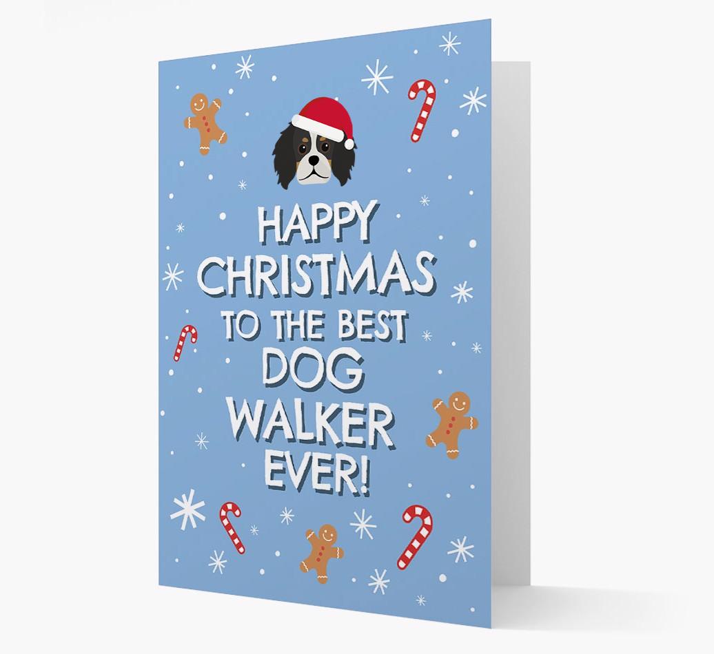 'Happy Christmas to the Best Dog Walker' - Personalized {breedFullName} Christmas Card
