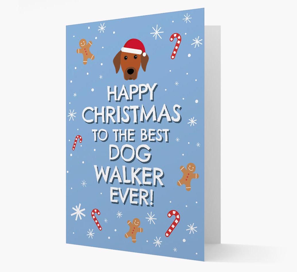 'Happy Christmas to the Best Dog Walker' - Personalized {breedFullName} Christmas Card