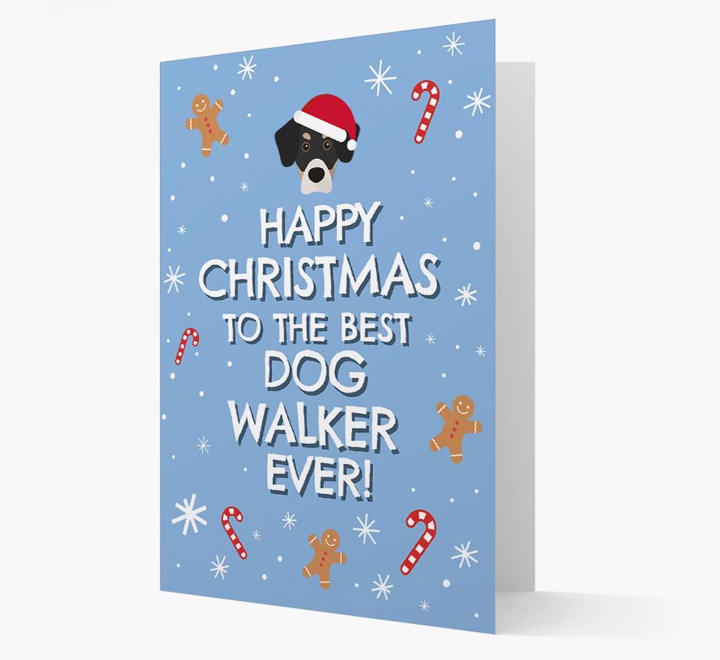 'Happy Christmas to the Best Dog Walker' - Personalized {breedFullName} Christmas Card