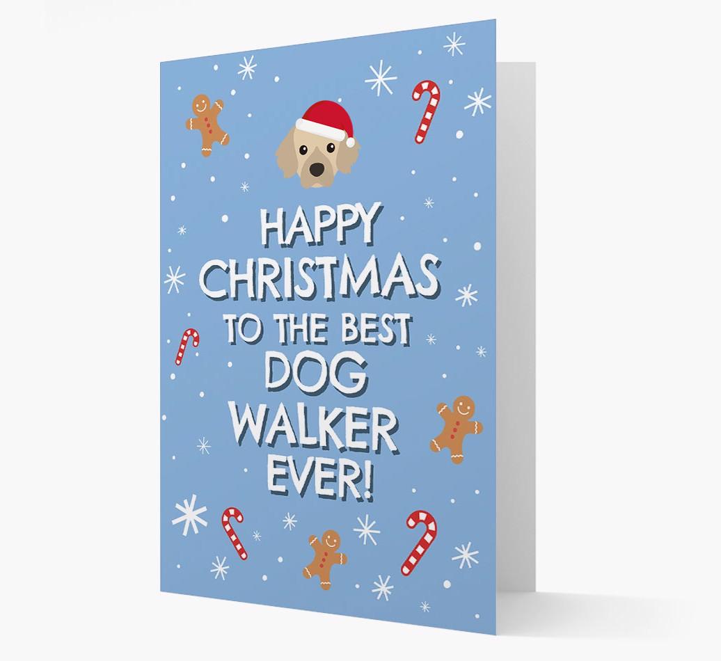 'Happy Christmas to the Best Dog Walker' - Personalized {breedFullName} Christmas Card