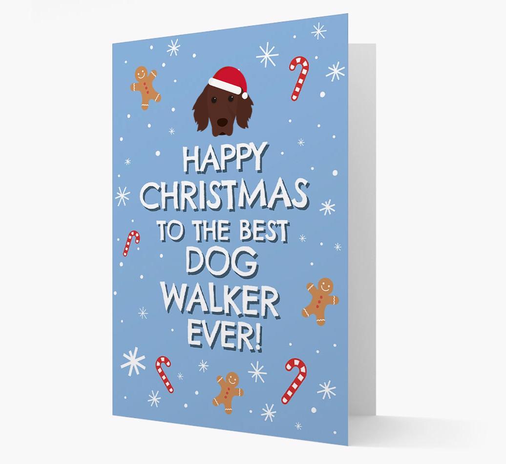'Happy Christmas to the Best Dog Walker' - Personalized {breedFullName} Christmas Card