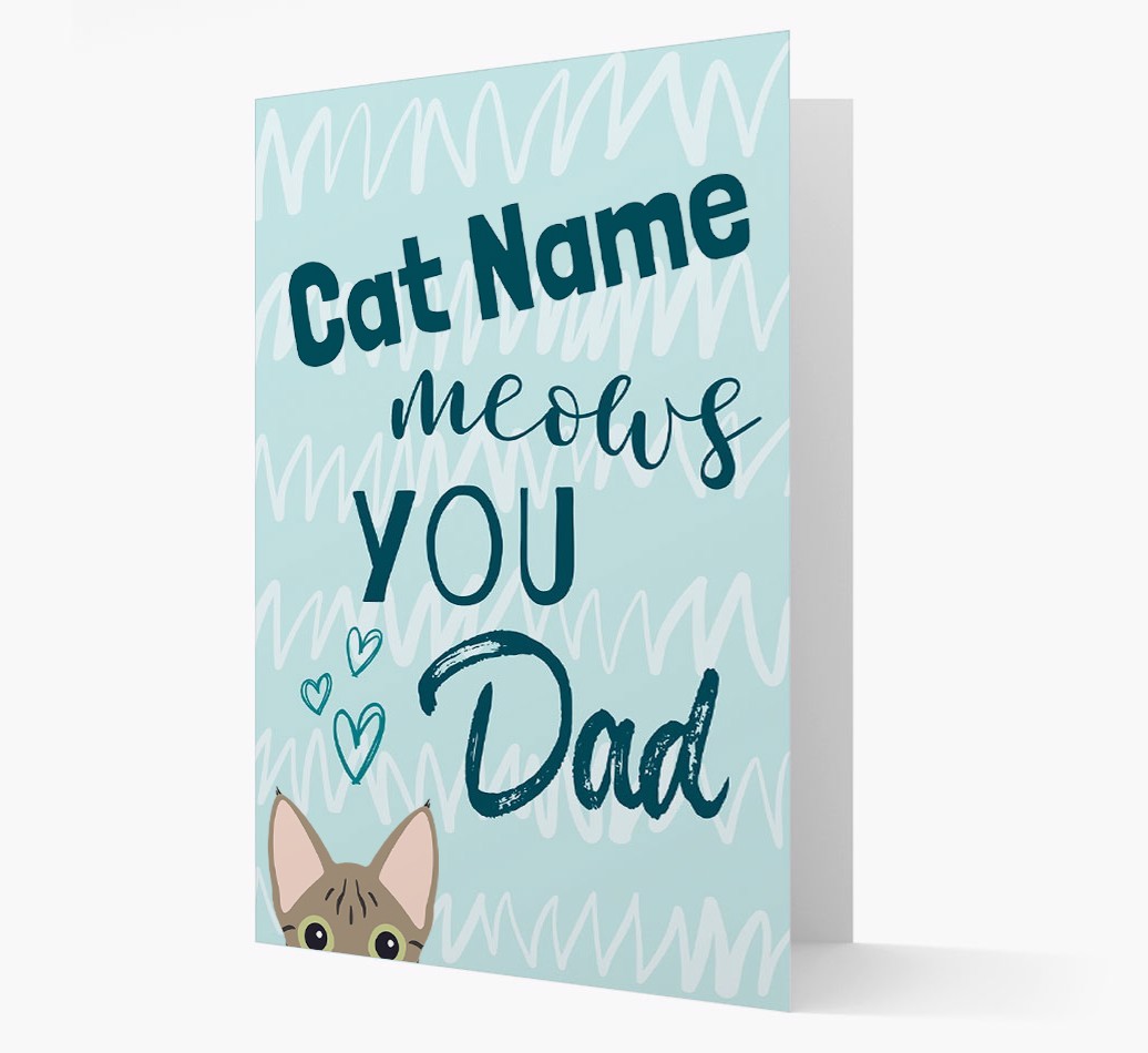 'Meows You, Dad' - Personalised {breedCommonName} Card