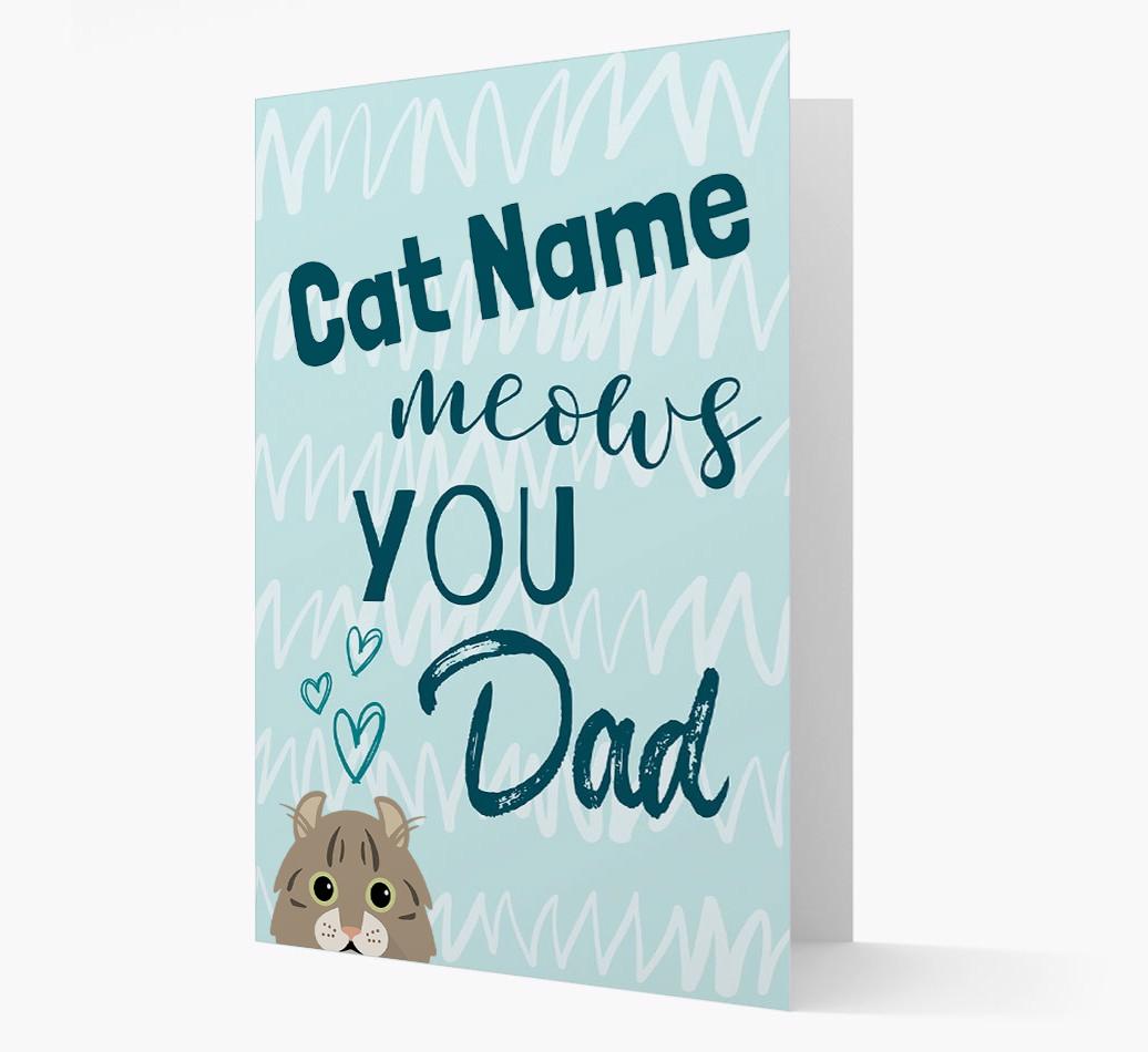'Meows You, Dad' - Personalised {breedCommonName} Card