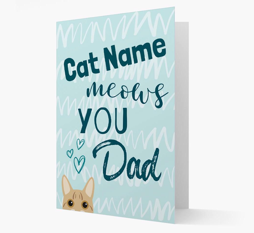 'Meows You, Dad' - Personalised {breedCommonName} Card