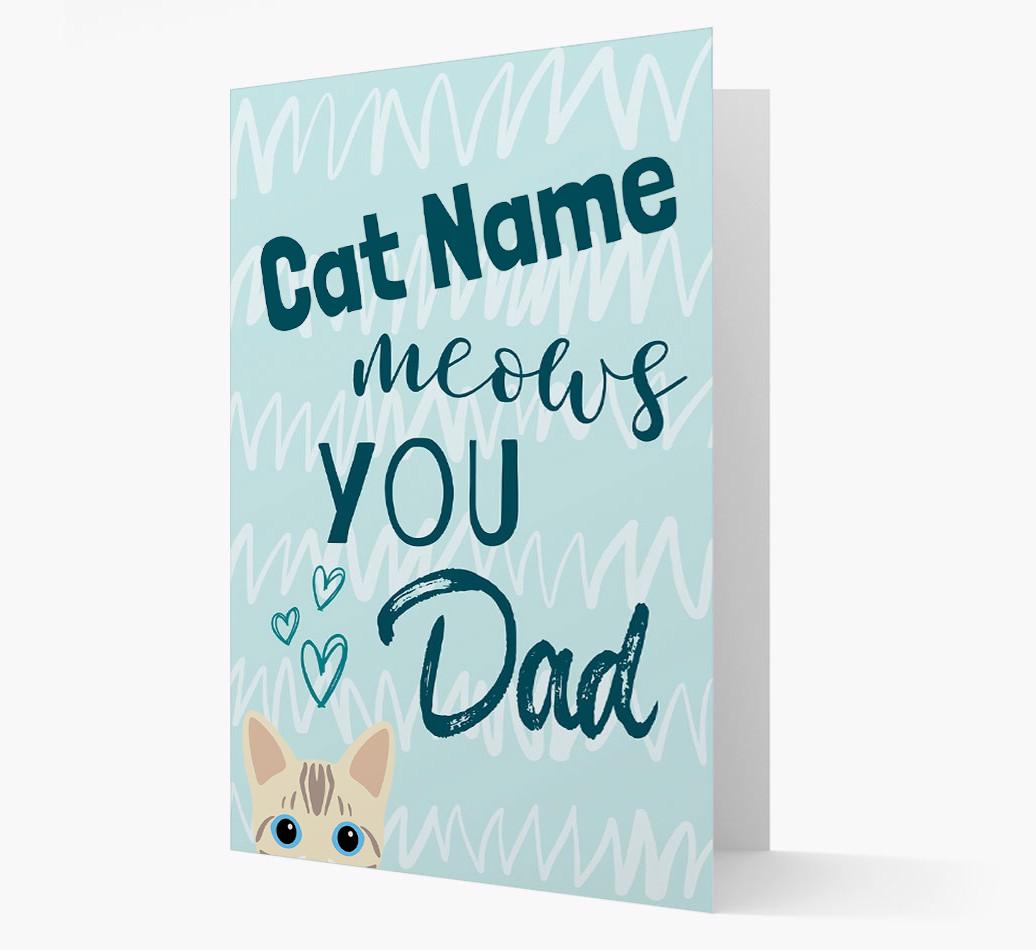 'Meows You, Dad' - Personalised {breedCommonName} Card