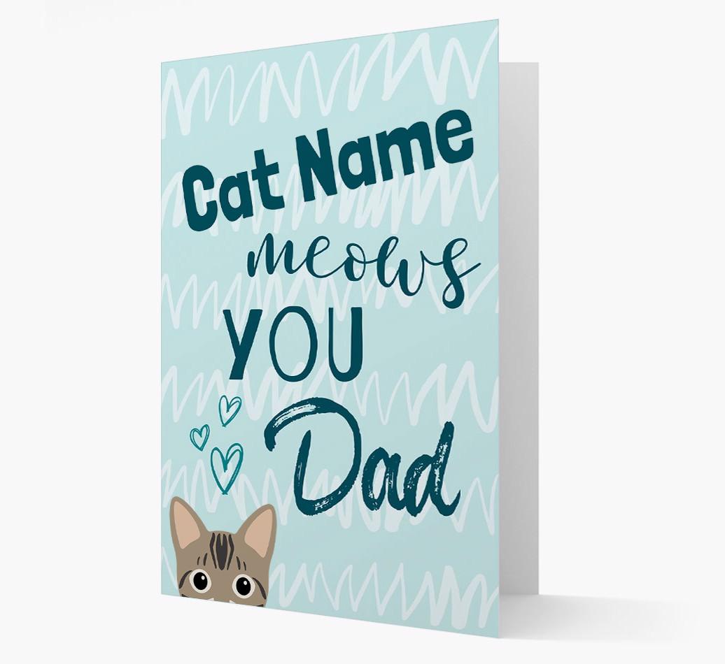 'Meows You, Dad' - Personalised {breedCommonName} Card