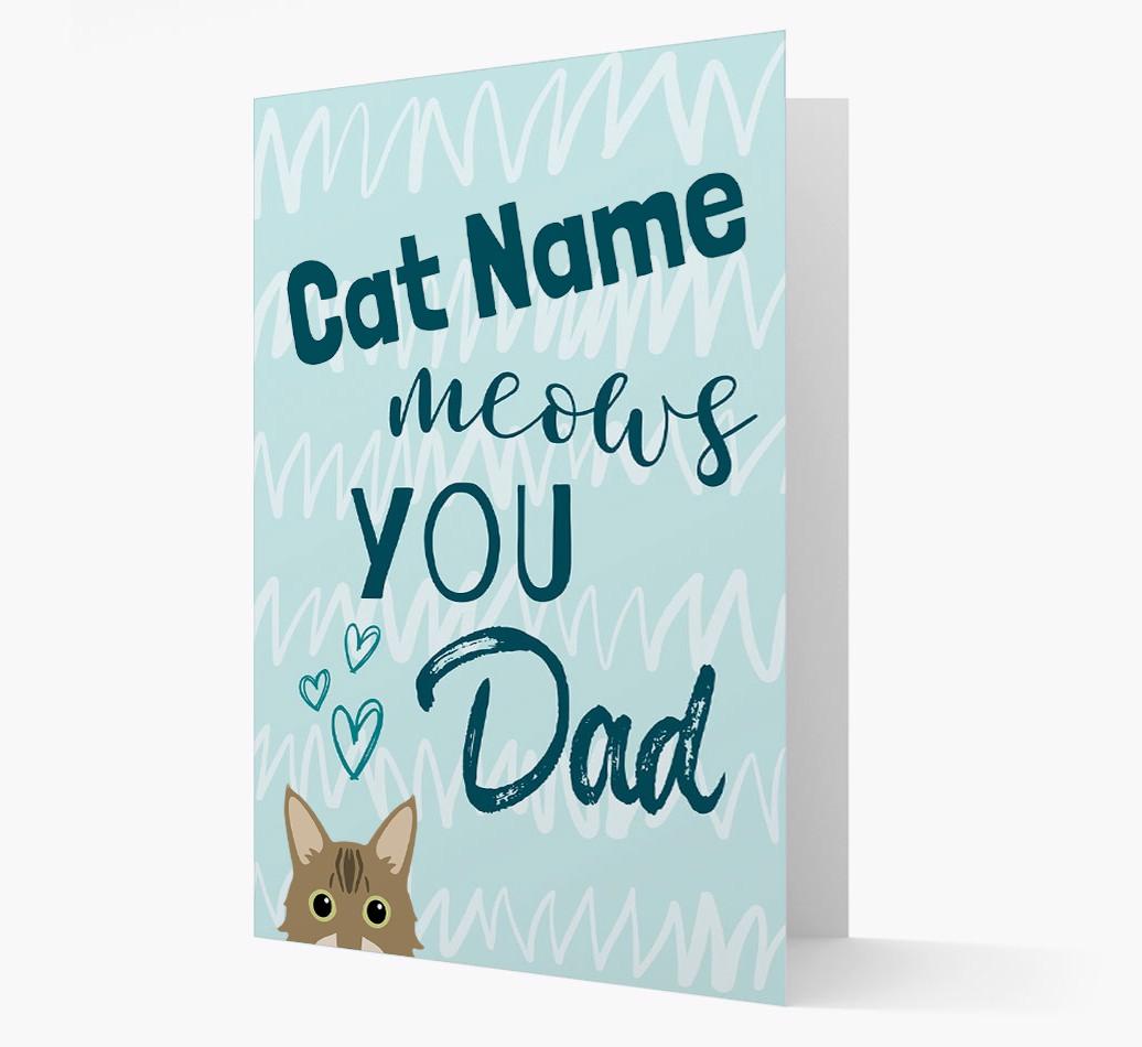 'Meows You, Dad' - Personalised {breedCommonName} Card