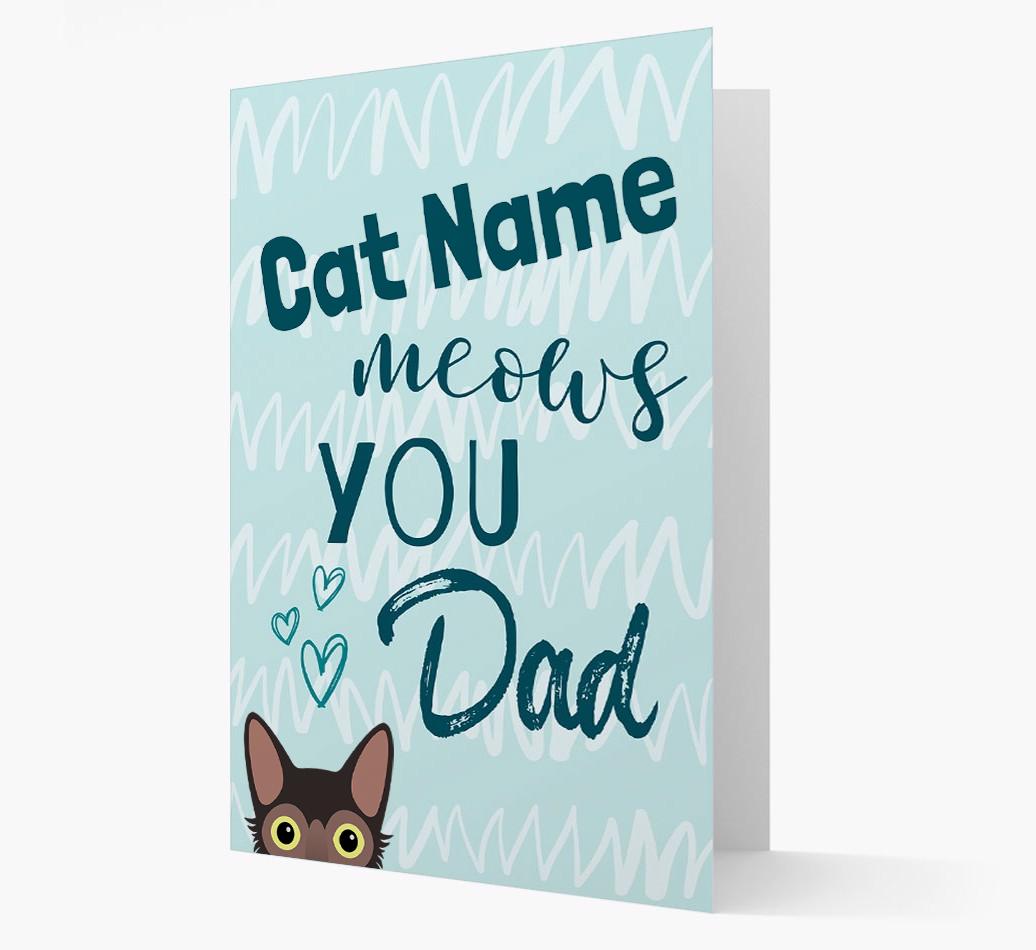 'Meows You, Dad' - Personalised {breedCommonName} Card