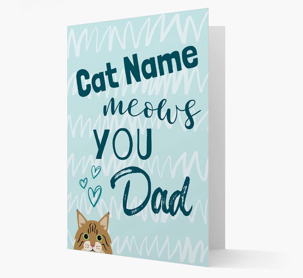 'Meows You, Dad' - Personalised {breedCommonName} Card