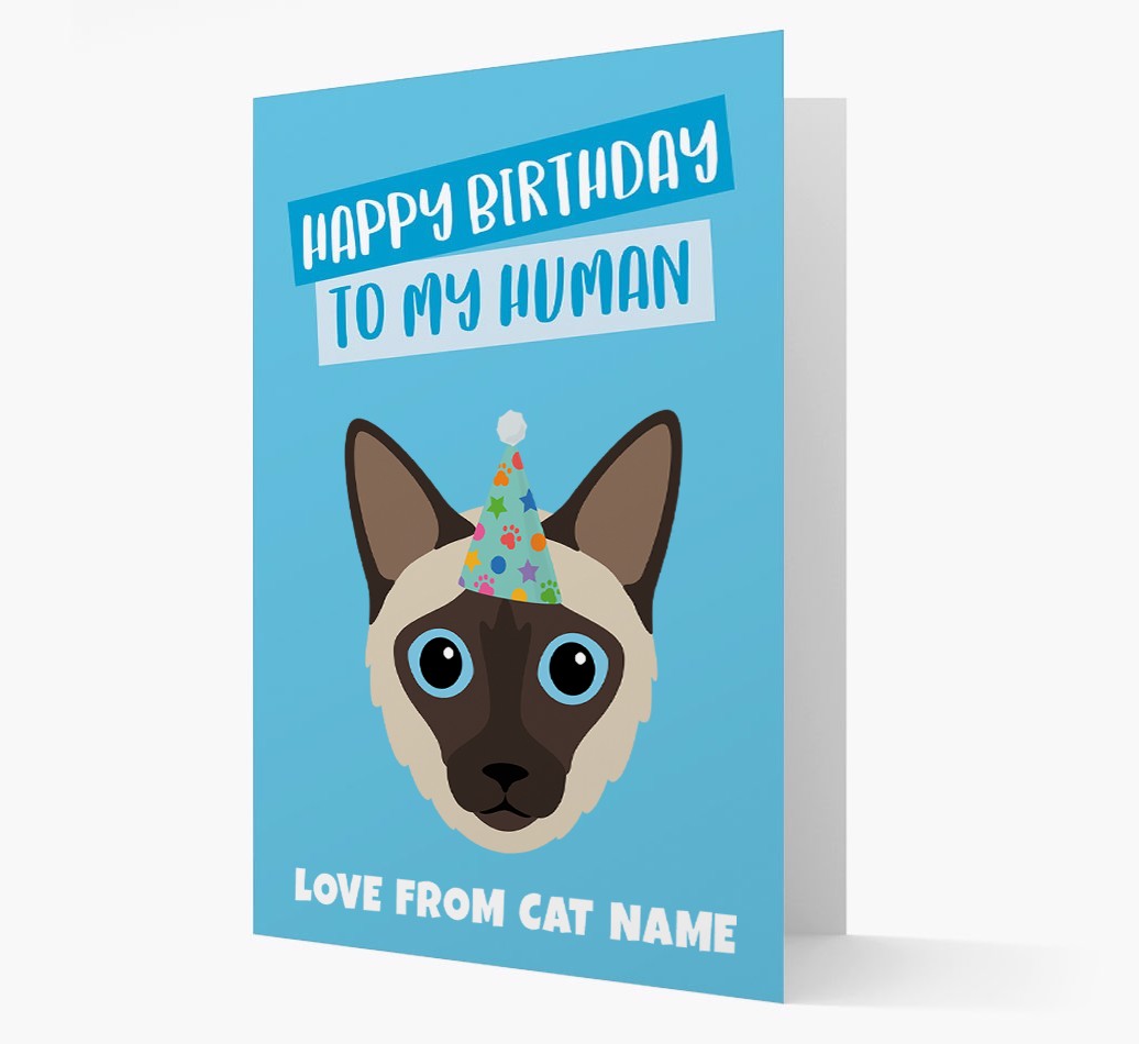 'Happy Birthday to My Human' - Personalised {breedCommonName} Card