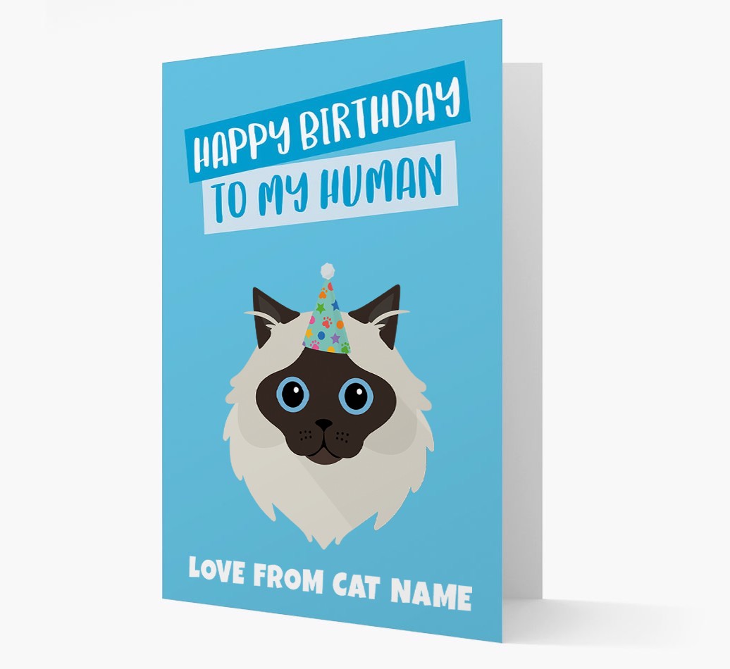 'Happy Birthday to My Human' - Personalised {breedCommonName} Card