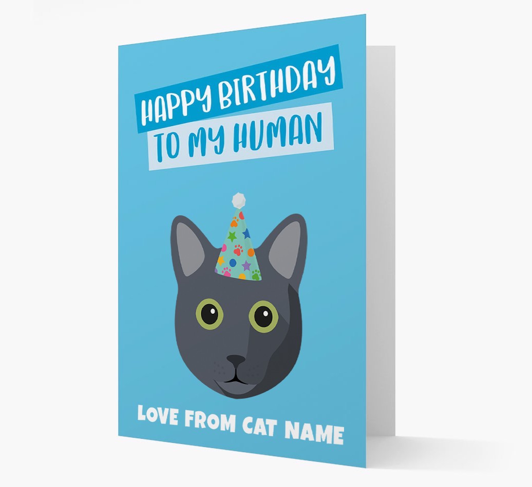 'Happy Birthday to My Human' - Personalised {breedCommonName} Card