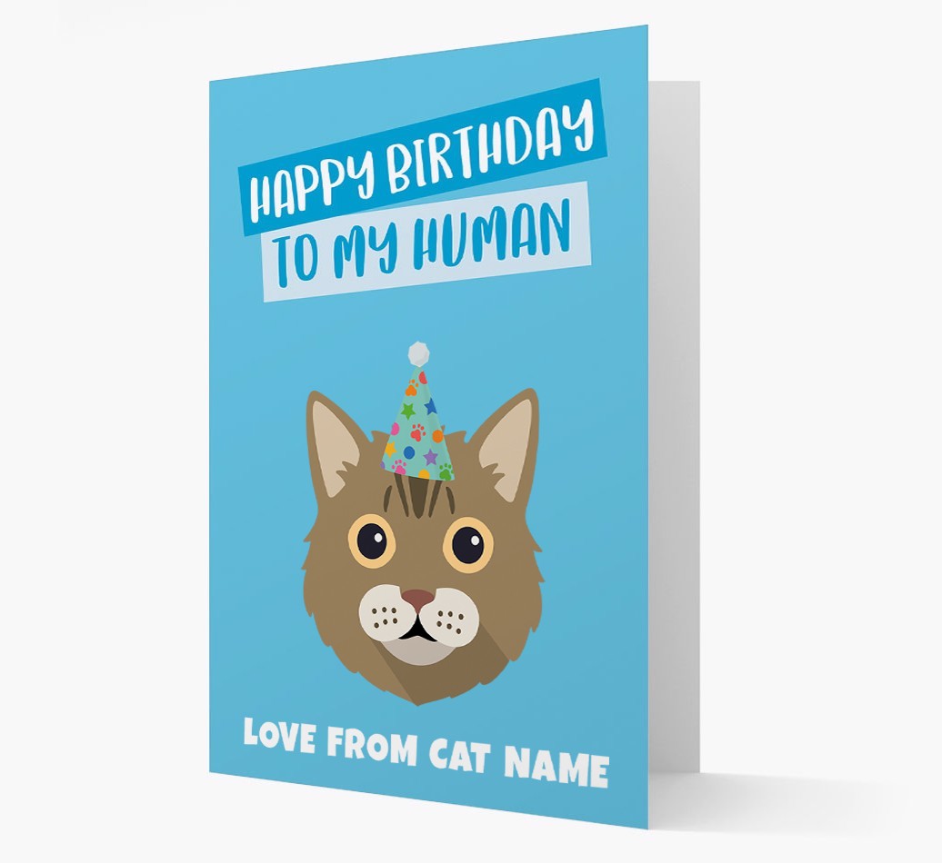 'Happy Birthday to My Human' - Personalised {breedCommonName} Card