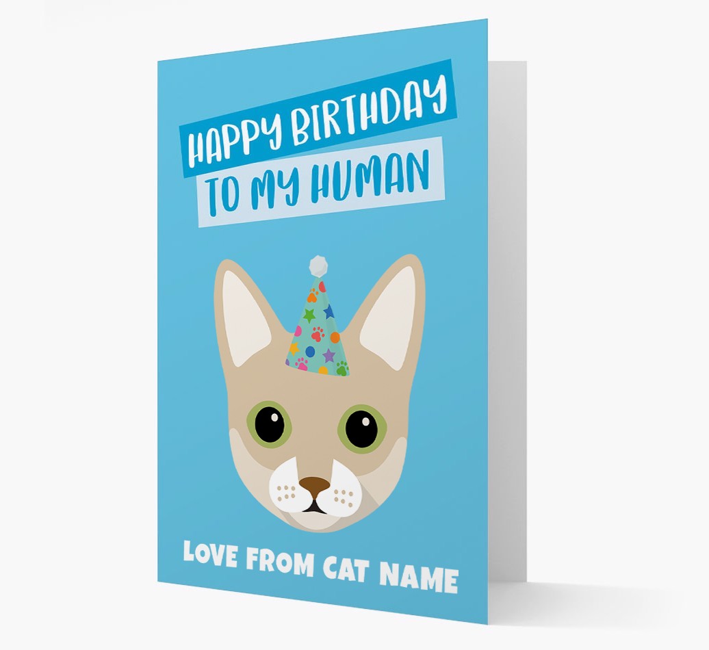 'Happy Birthday to My Human' - Personalised {breedCommonName} Card