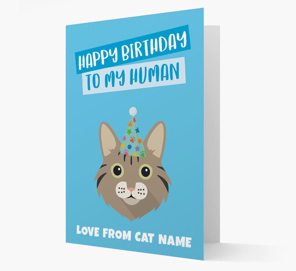 'Happy Birthday to My Human' - Personalized {breedCommonName} Card