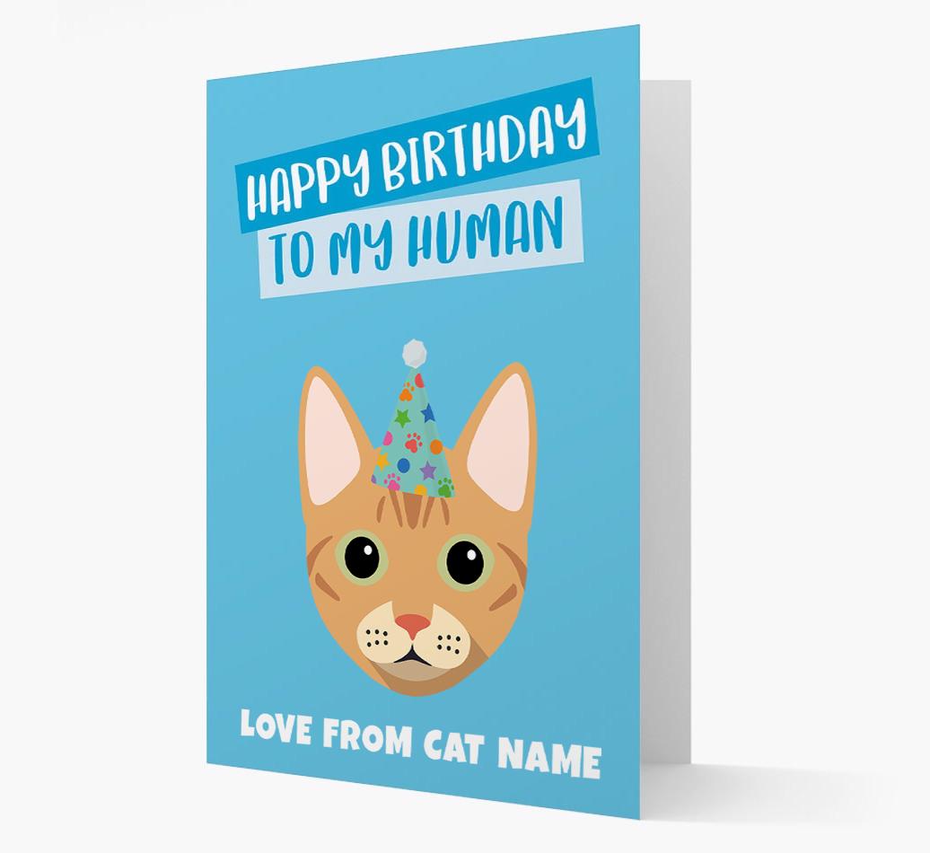 'Happy Birthday to My Human' - Personalized {breedCommonName} Card