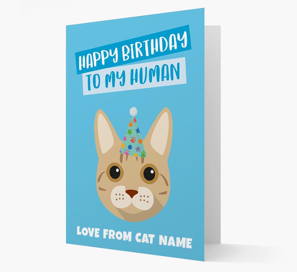 'Happy Birthday to My Human' - Personalized {breedCommonName} Card