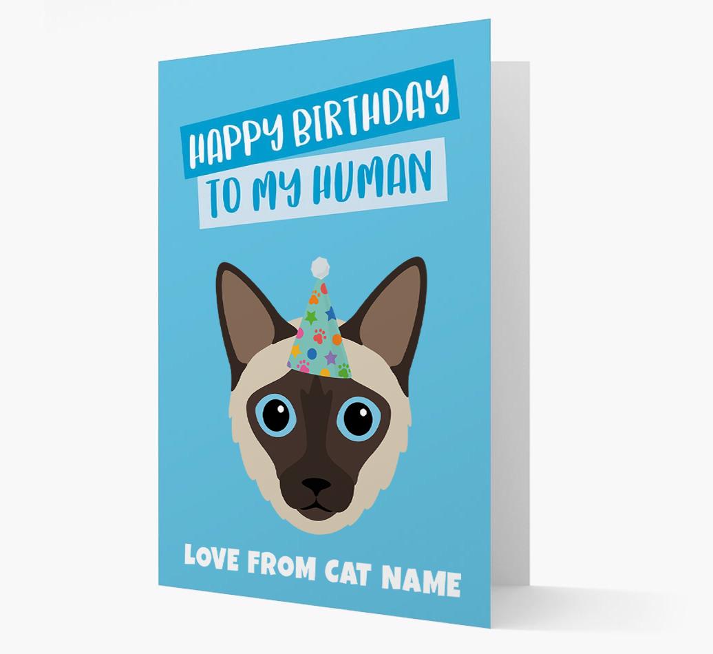 'Happy Birthday to My Human' - Personalized {breedCommonName} Card
