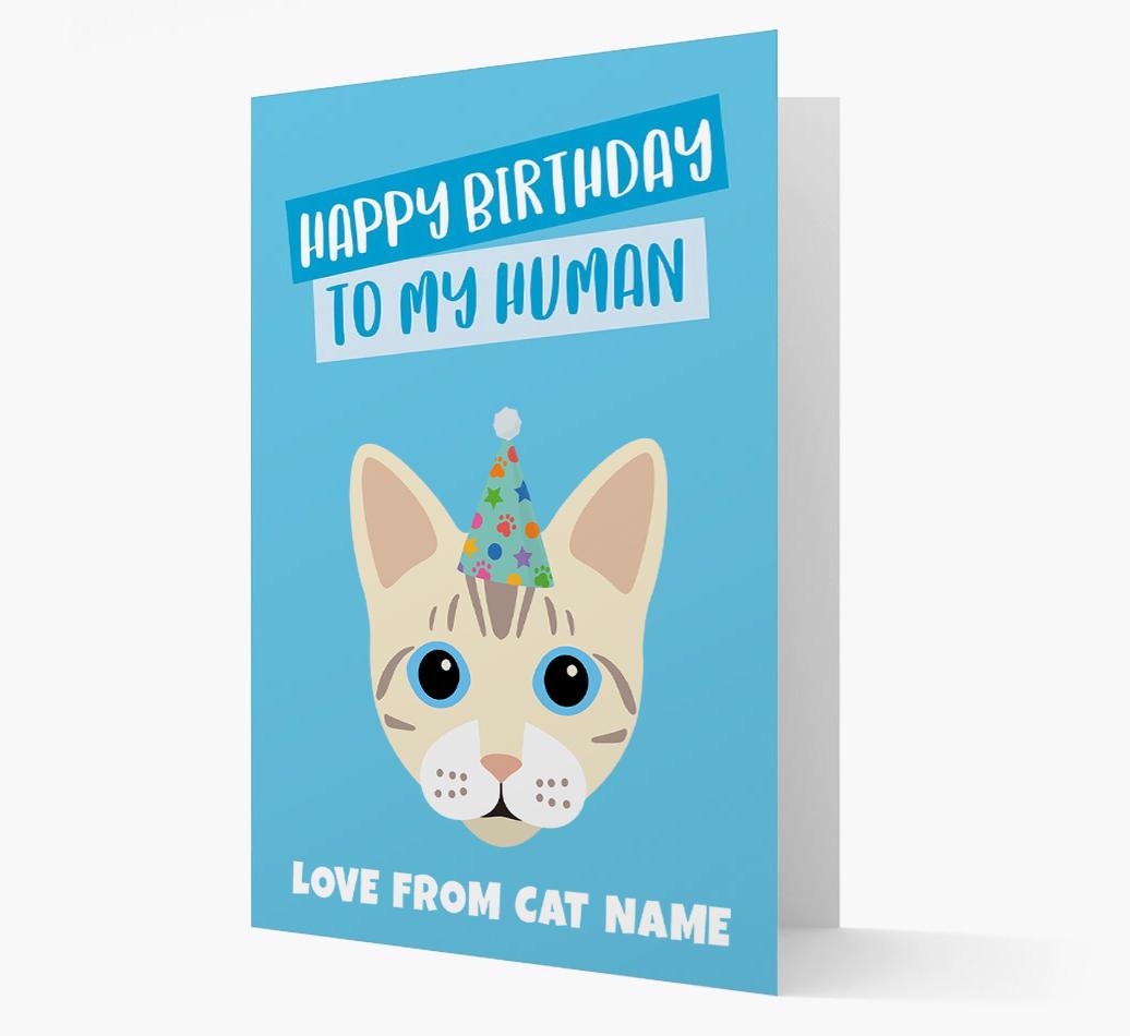 'Happy Birthday to My Human' - Personalized {breedCommonName} Card